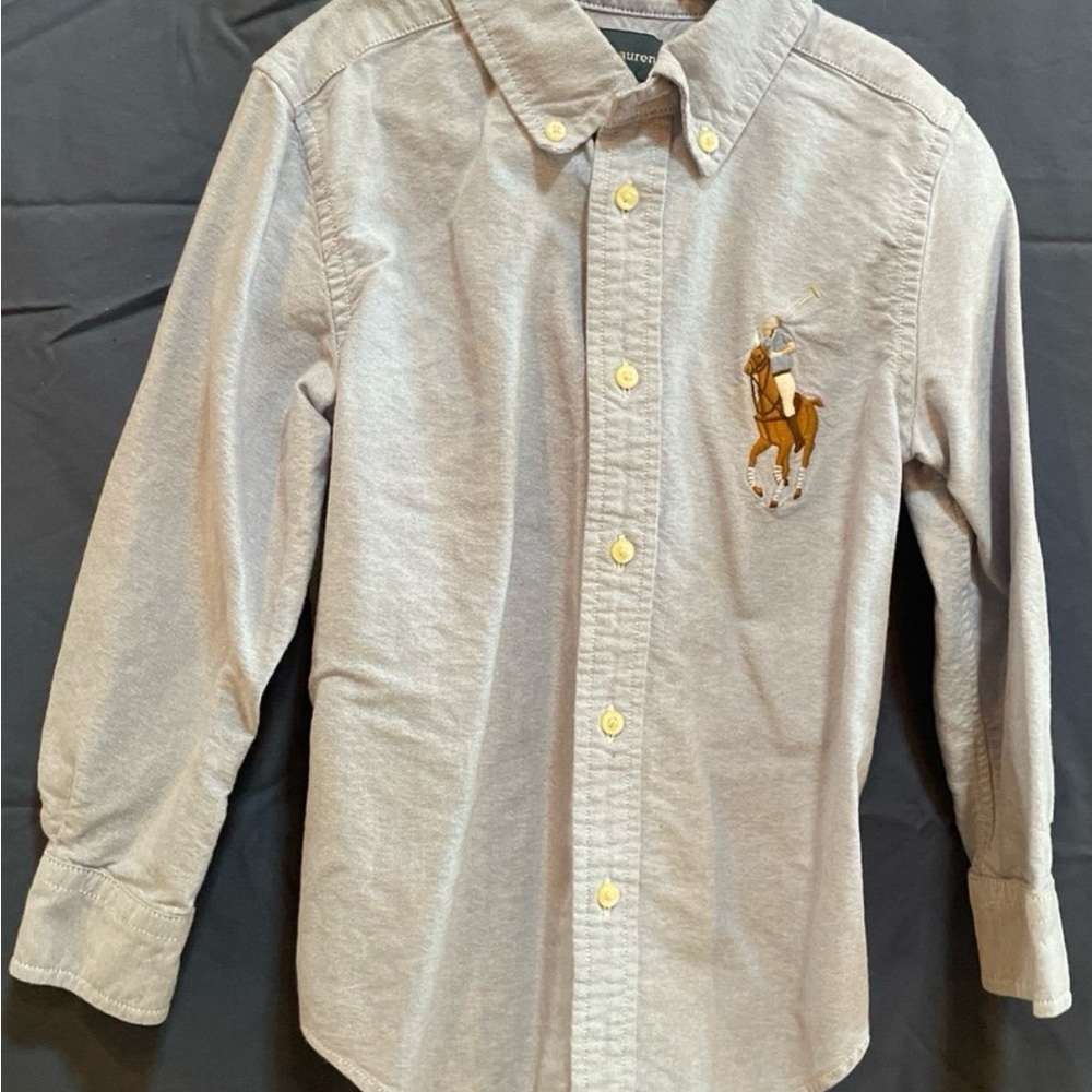 Ralph Lauren Kids Light Gray Button Down Shirt